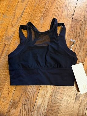 lululemon athletica Black Mesh-Back Medium Support Sports Bra